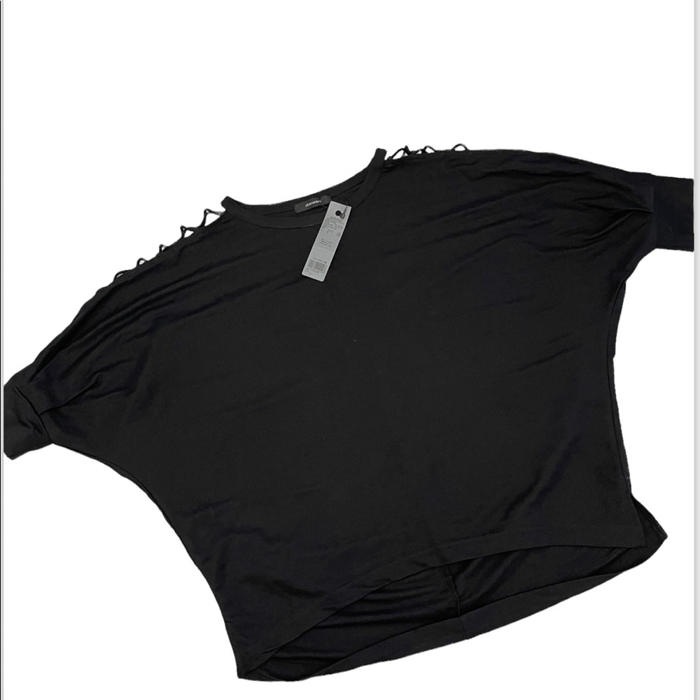 JEANASiS tokyo quality brand 3/4 sleeves top tee black NWT